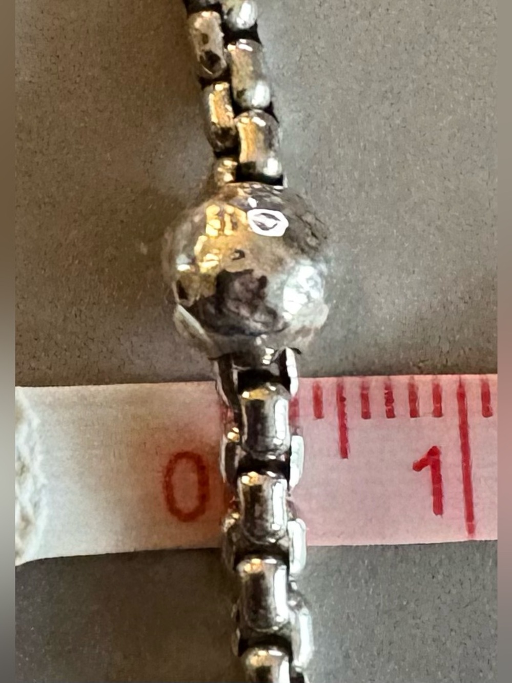 JAI thick sterling silver hammered ball bracelet - Picture 6 of 6